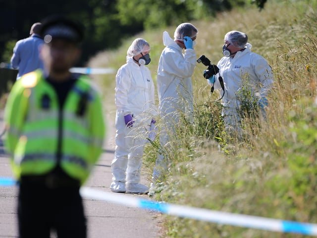 Police investigating the scene