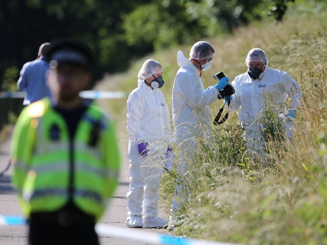 Police investigating the scene