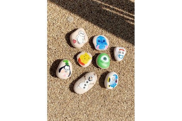 Hanifa painted Disney inspired stones