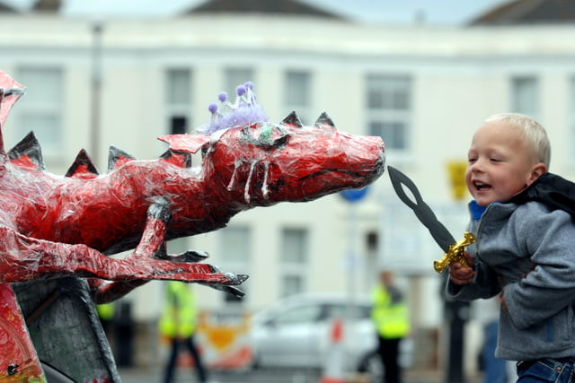 Adams

Casey White battles the red dragon on the Home Start group's float at Bognor Regis Carnival in 2010. Picture: Louise Adams C100957