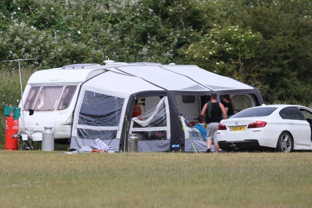 Travellers on Waterhall playing fields, Brighton SUS-200617-164550001