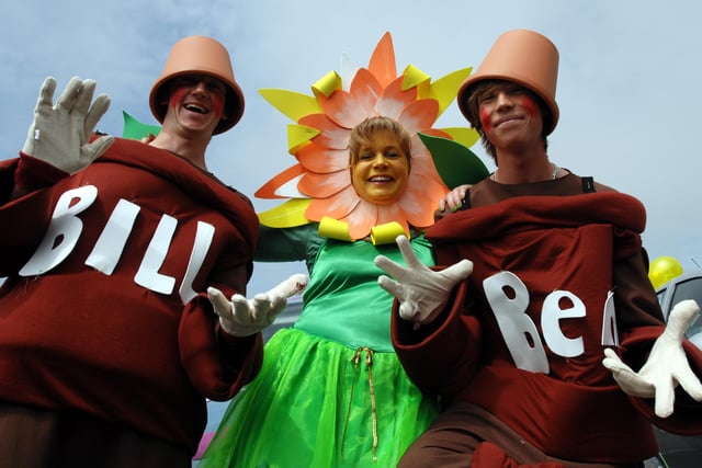 Tom Hughes and Ben Fox as Bill and Ben with Denise Hughes as Weed at Bognor Regis Carnival in 2009. Picture: Louise Adams C091018