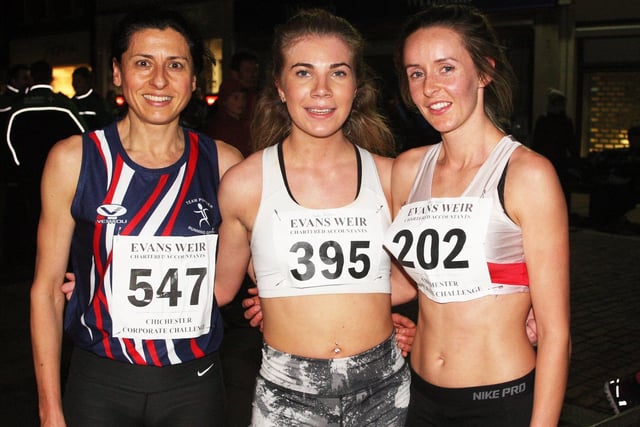 The three top women at one of this year's races
