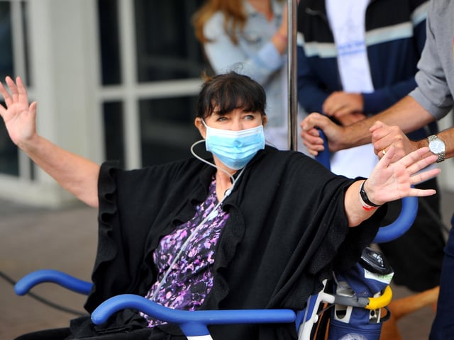 Donna Morgan leaves St Richard's Hospital after 92 days