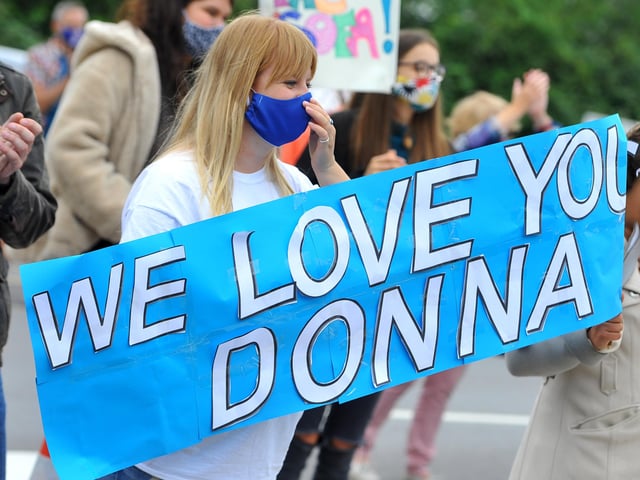 Donna Morgan leaves St Richard's Hospital after 92 days