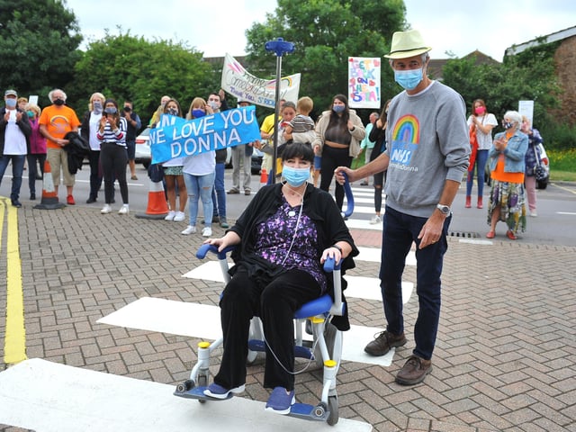 Donna Morgan leaves St Richard's Hospital after 92 days