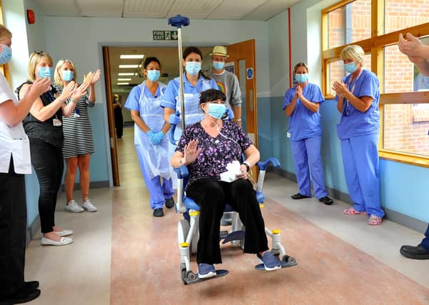 Donna Morgan leaves St Richard's Hospital after 92 days