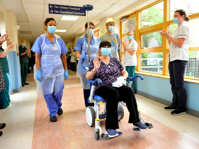 Donna Morgan leaves St Richard's Hospital after 92 days
