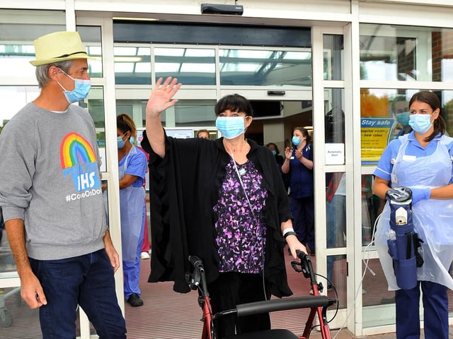 Donna Morgan leaves St Richard's Hospital after 92 days