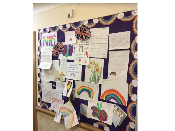 Children sentpictures they have drawn, and one young man made a cake for residents in Ashlyns Care Home