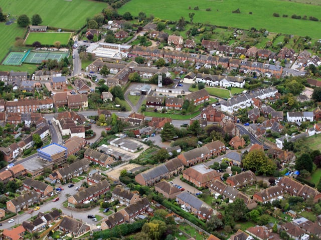 Steyning looking south west with the bowling green top left. Photo by Derek Martin D11415429a