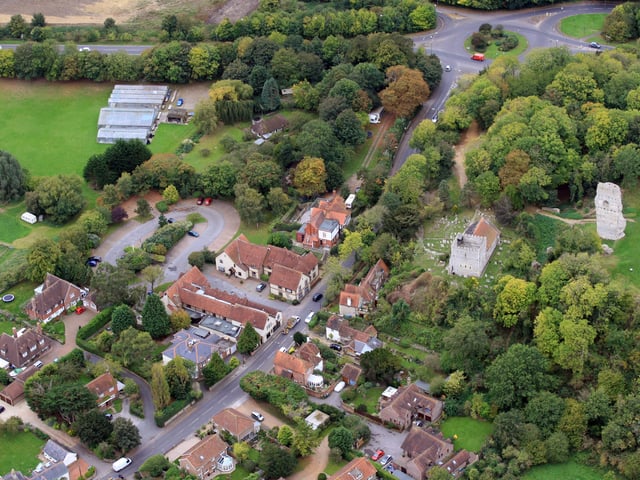 Bramber with the castle on the right. Photo by Derek Martin D11415441a