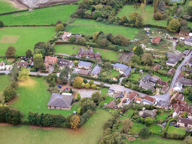 Amberley. The school is bottom left. Photo by Derek Martin D11415340a