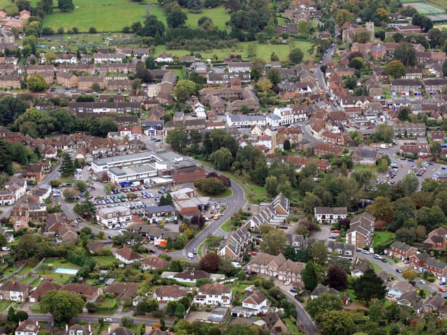 Storrington. Old Mill Square is just left of centre. Photo by Derek Martin D11415383a