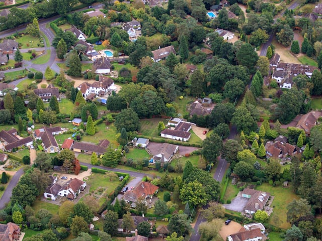 West Chiltington. The former Roundabout Hotel is top left. Photo by Derek Martin D11415362a
