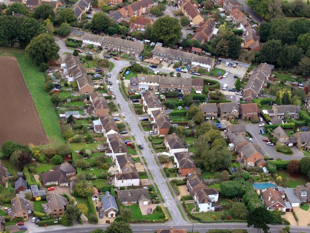 Thakeham. Furze Common Road runs down the centre. Photo by Derek Martin D11415374a
