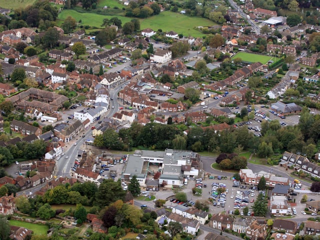 Storrington. Old Mill Square is just below centre. Photo by Derek Martin D11415393a