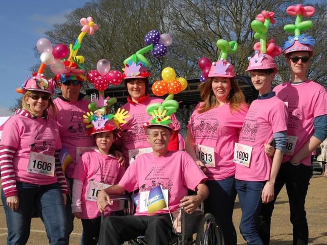 There is always plenty of colourful costumes. We love these balloon hats! This group took part in the 2016 walk. (Photo Crazy Hats).
