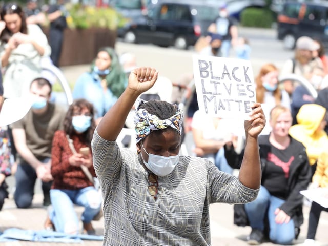 Esther Omauli spoke at the protest