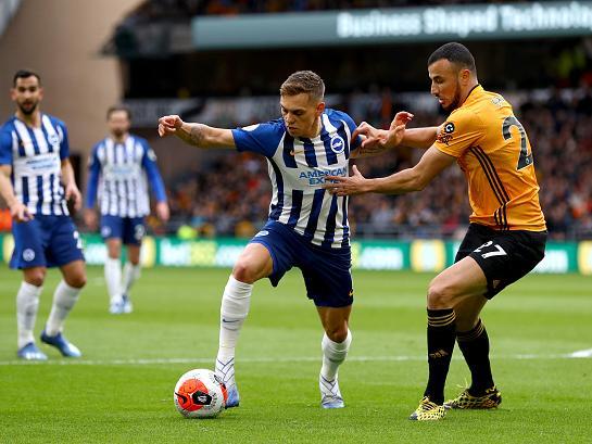 Flashes of skill and caused problems for the Arsenal defence. Worked well with Solly March for the clever short corner that led to Dunk's equaliser