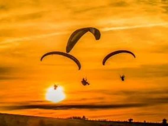 David Burr sent this photo of sunset paragliding at Firle