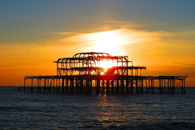 The West Pier at sunset, by Elaine Ticehurst from Horsham