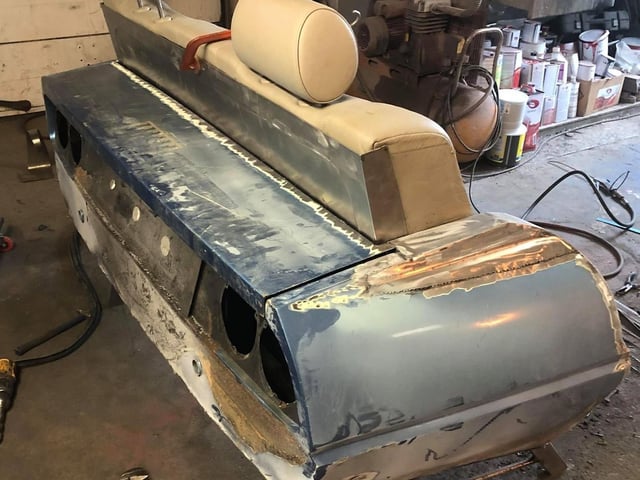 About 50 per cent of the metal in the Ferrari seat has been replaced in the refurbishment.