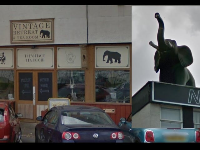You can't miss Vintage Retreat or its distinctive elephant on the roof.