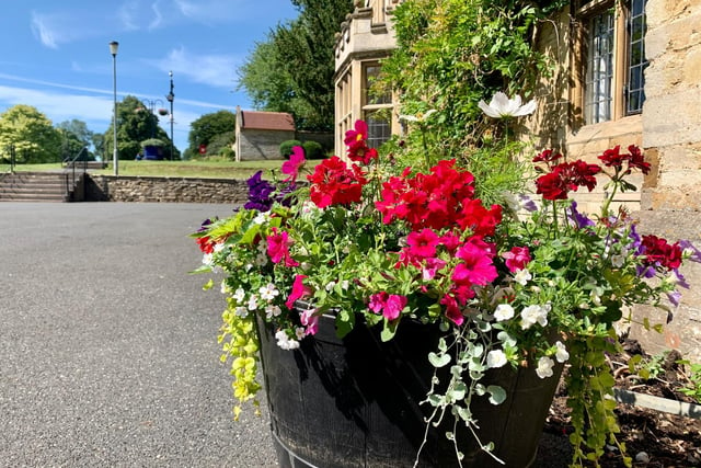 This is one of a series of floral displays across the town