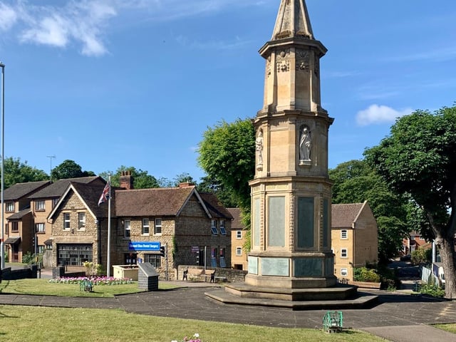 This is just one of the floral displays across the town