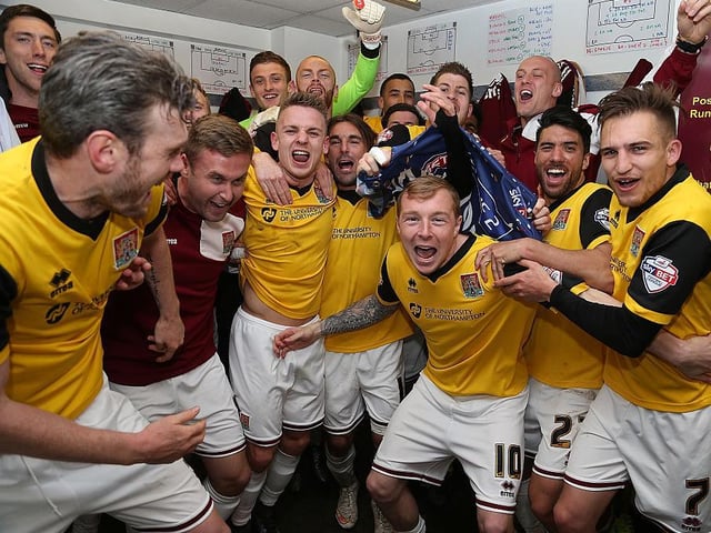 A drab draw, but it was still party time in Devon as the Cobblers clinched the Sky Bet League Two title