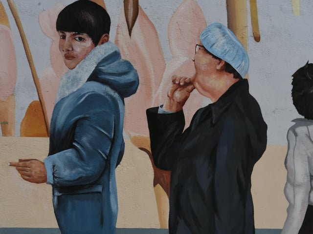 The art work has been restored by a team of artists.