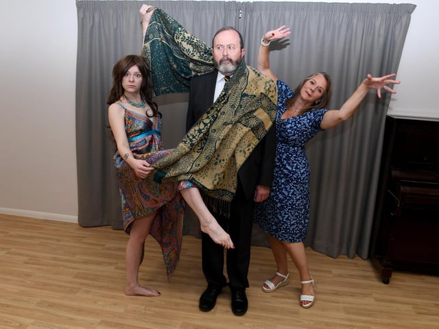 From left: Victoria van Roth, Walter Pearce and Sorrel Bennett attempt a new dance.