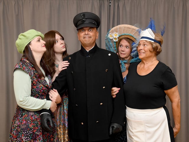 Ladies man Jack (centre) with from left: Alice (Rachel Armitage), Victoria Van Roth (Briony Sparrow), Sorrel Bennett (Jacqueline Dowse) and Bridget.
