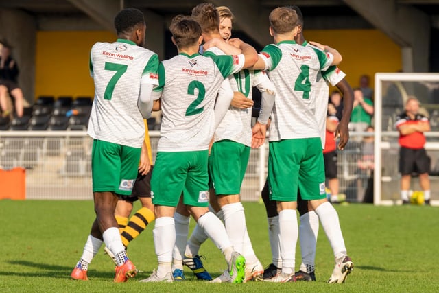 Action, fan pictures and celebrations as Bognor win 1-0 at Cheshunt in the Isthmian premier / Pictures: Martin Denyer, Lyn Phillips and Trevor Staff