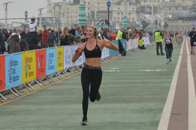 Thumbs up at the Brighton Half Marathon 2021