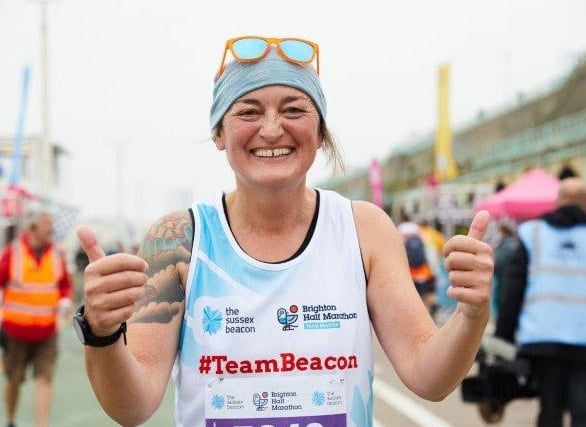 Comedian Zoe Lyons at the Brighton Half Marathon October 2021