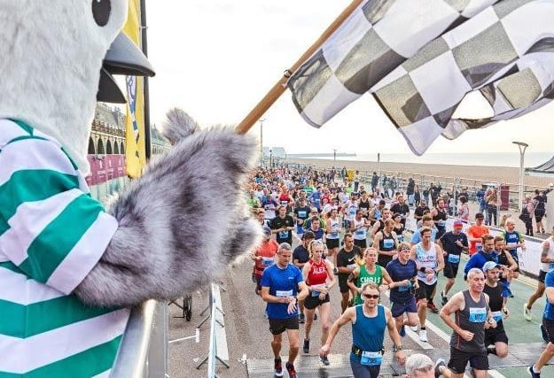 New mascot Beaky starts the half marathon