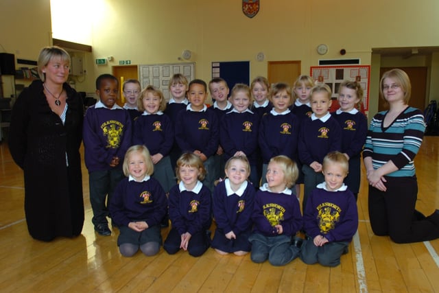 Reception class 08. Folksworth primary reception pupils with staff Carolyn Lynn and (right), Louise Fisher