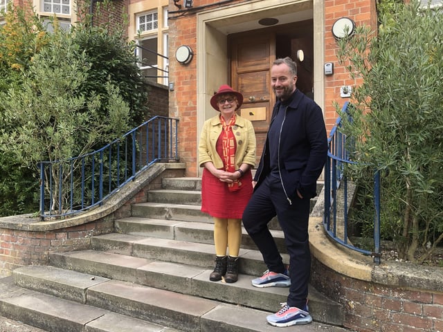 Moira House public consultation. James Taylor and Jo Saady.