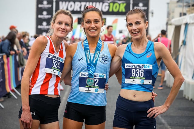Images from the 2021 Worthing 10k  - the first three women home / Pictures: Epic Action Imagery