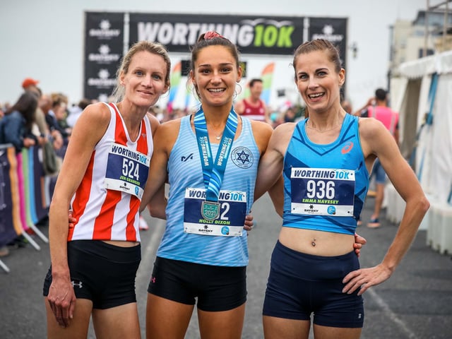Images from the 2021 Worthing 10k - the first three women home / Pictures: Epic Action Imagery