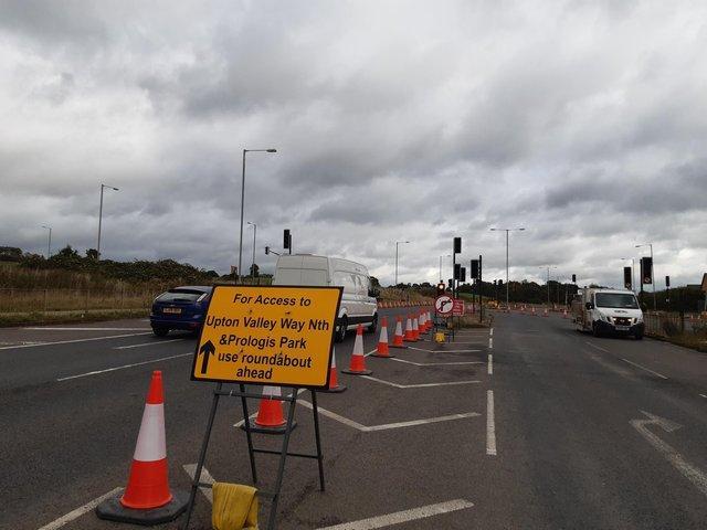 Works at the Upton Valley Way North junction on the Weedon Road started on October 4 and will finish on Friday, October 22.