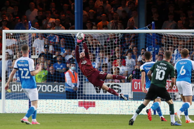 Current Posh goalkeeper Dai Cornell (pictured) has kept clean sheets in two of his four Championship appearances.  He has saved 64.7% of shots on target which compares favourably with the man he replaced, Christy Pym who was on 52.8% of shots saved at the time of his exile. Pym kept no clean sheets in seven starts. Derby County goalkeeper Ryan Allsop currently has a 100% save record from two matches!