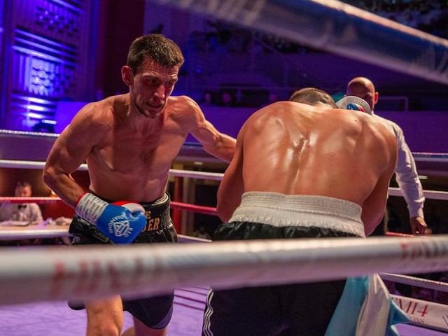 Team Shoe-Box's Ben Vaughan takes on Argentine Ezequiel Gregores