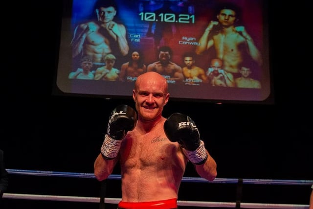 Dempsey Madden is all smiles after his debut win over Kevin McAuley