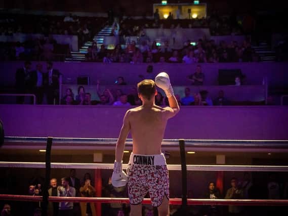 Ryan Conway celebrates his win at The Deco on Sunday (Picture: Charlie Gerrard. Instagram: @CBG_pictures)