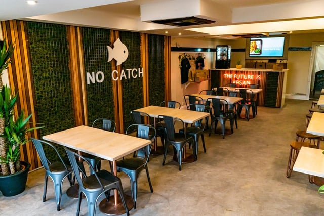 Inside the new No Catch vegan fish and chip shop in Kings Road, Brighton