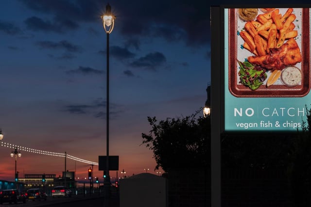 No Catch vegan fish and chip shop in Kings Road, Brighton