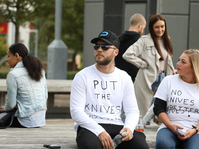 The rally was a response to a growing trend of young people to carry knives.